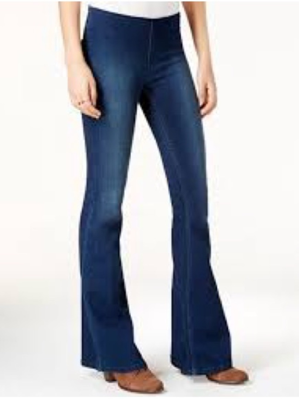 NWOT Free People Indigo High-Rise Penny Pull On Flare Jeans
